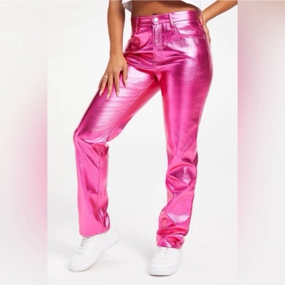 Good American Metallic Pink Jeans - Size 15